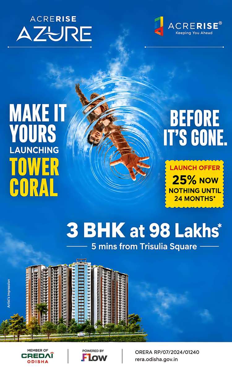 AcreRise Azure — Make It Yours, Launching Tower Coral. 3 BHK at ₹98 Lakhs*, 5 mins from Trisulia Square