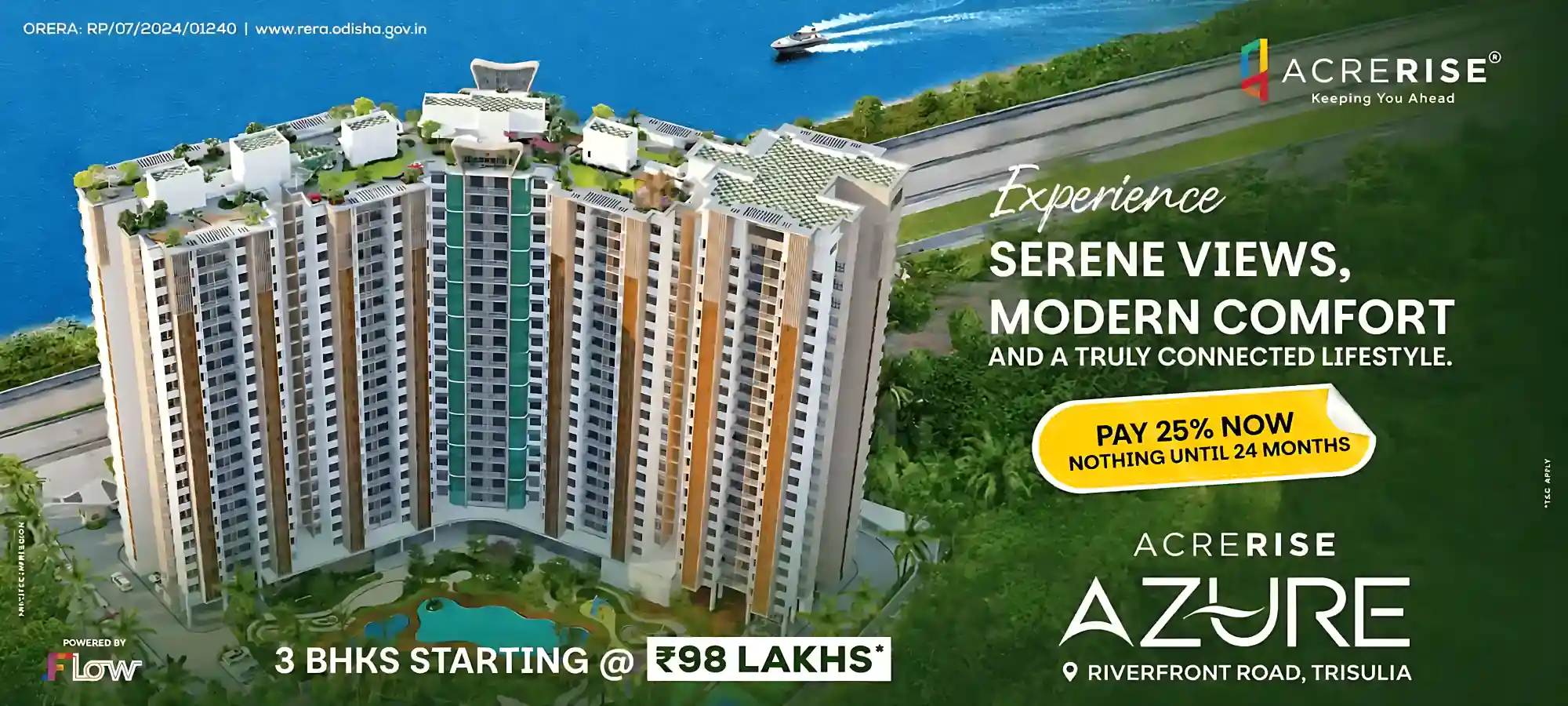 AcreRise Azure — Make It Yours, Launching Tower Coral. 3 BHK at ₹98 Lakhs*, 5 mins from Trisulia Square